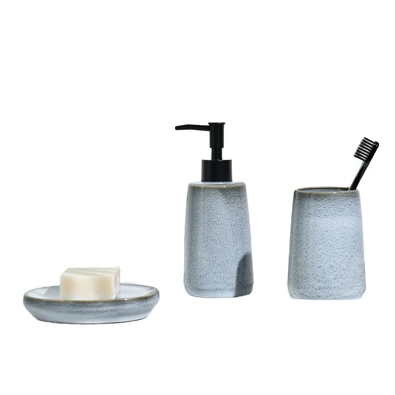 

Ceramic Fashion Nordic Style New Design Glass Plastic Customized Bathroom Accessories Sets, As photo or customized
