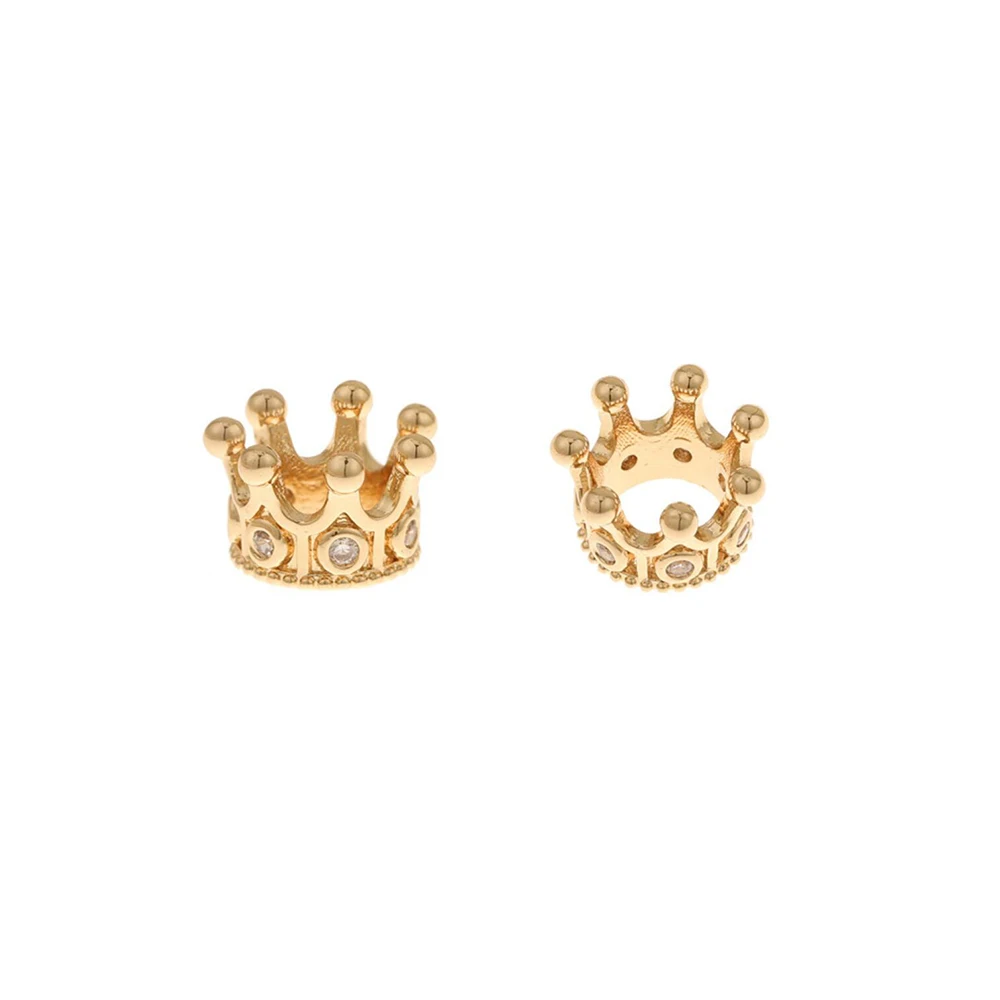 

Jewelry Accessories Cordial Design 50Pcs 7*9MM Jewelry Accessories CZ Connectors Hand Made Crown Shape Earring Findings Charms