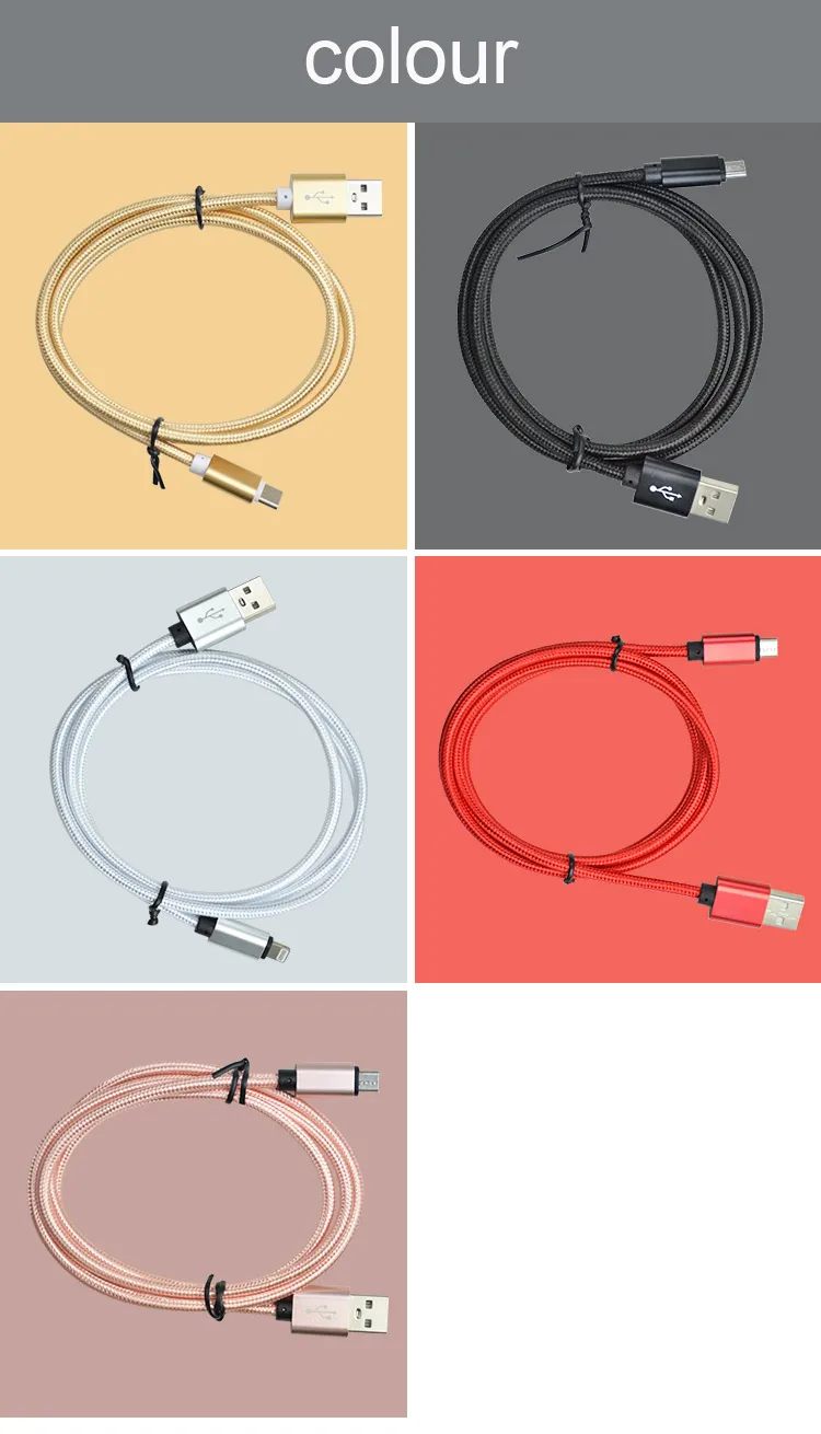 SIPU Wholesale Quality For iPhone USB Cable Charger 2M Micro type c USB Data Cable For Samsung Android mobile - ANKUX.COM