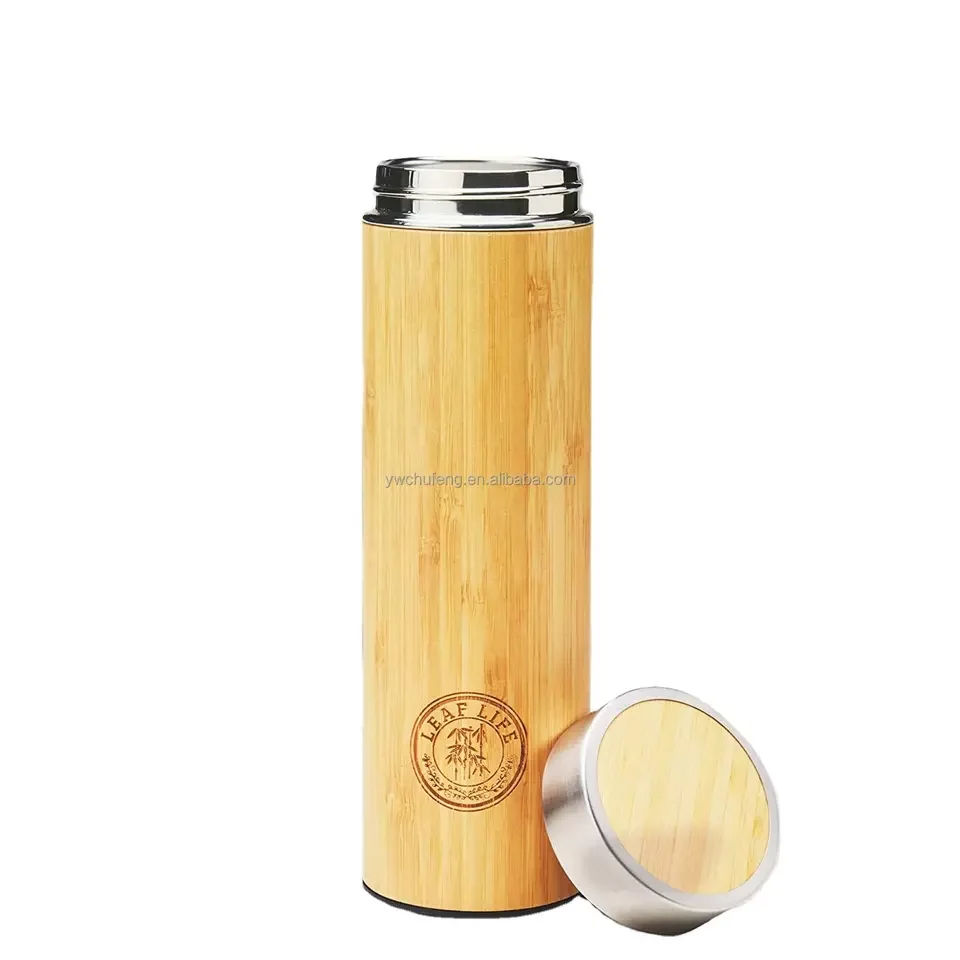 

Custom Eco-friendly Double Wall Stainless Steel Vacuum Insulated Water Bottle Bamboo Insulated Water Bottle