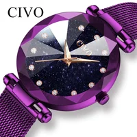 

CIVO Luxury Diamond Ladies Watch Womens Crystal Watches For Lady Fashion Slim Mesh Stainless Steel Female Clock Reloj Mujer