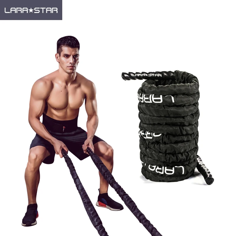 

Fitness Gym Power Training 38mm Battle Rope With Cover Core Physical Training Rope, Black