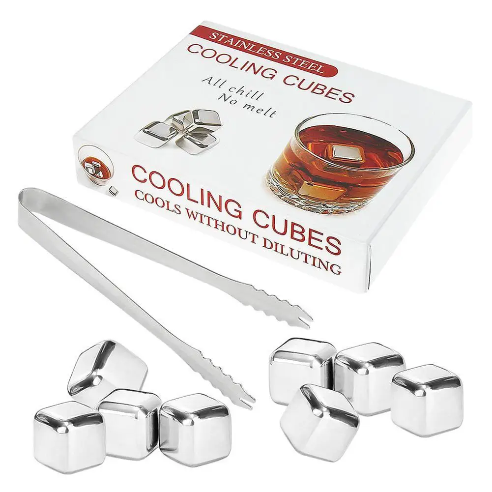 Ice Stones Gift Set Chilling Rocks Reusable Stainless Steel Ice Cubes ...