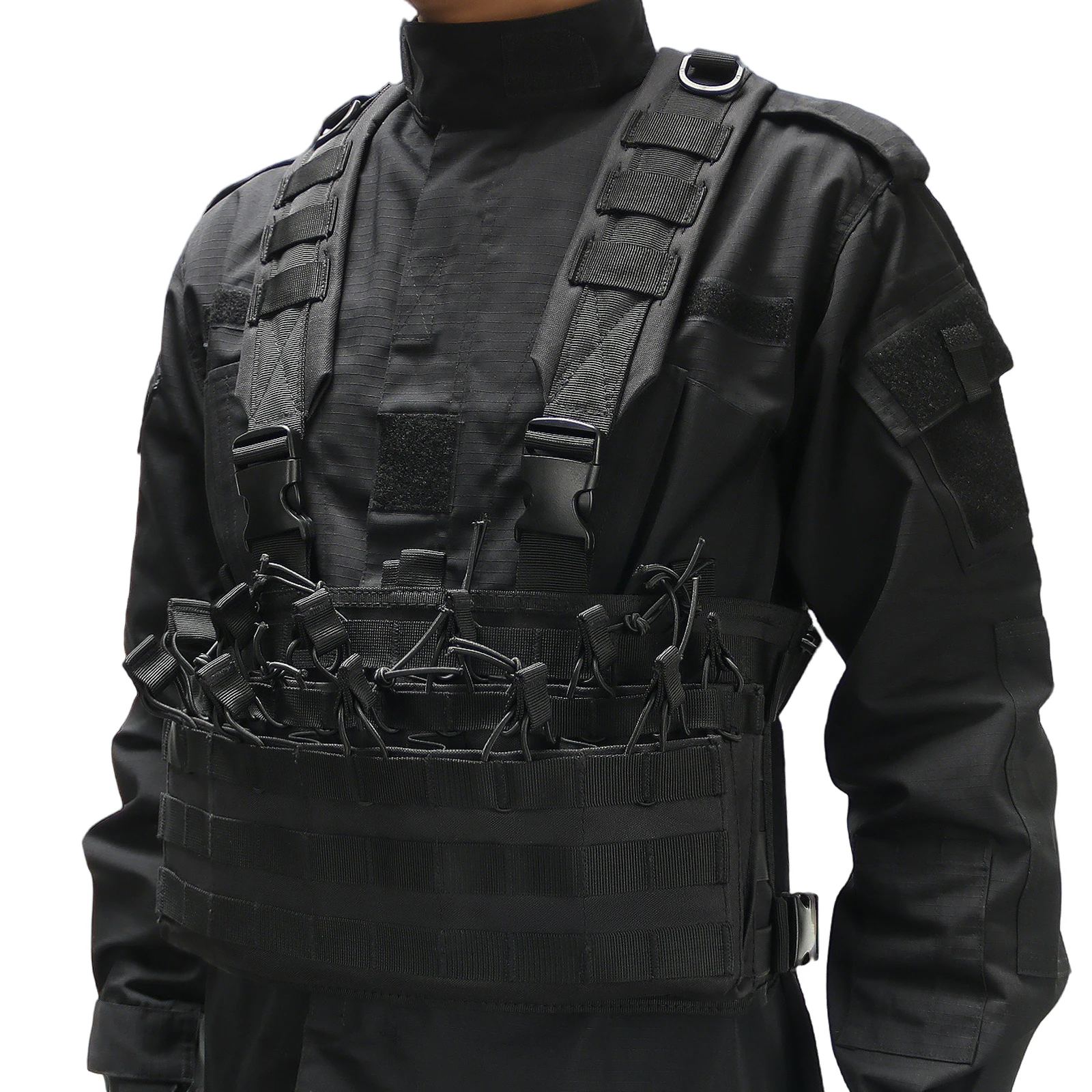 Tactical Rapid Assault Vest Detachable Plate Carrier with MOLLE Chest Rig Harness Hunting Magazine Carrier for 5.56/7.62 Ammo