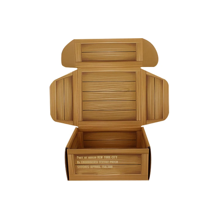 Yilucai Corrugated E Flute Shipping Box Custom Wood Grain Pattern Paper Express Packaging