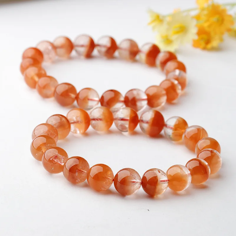 

Wholesale natural Red Quartz Rutilated hair fashion gemstone beads crystal bracelet