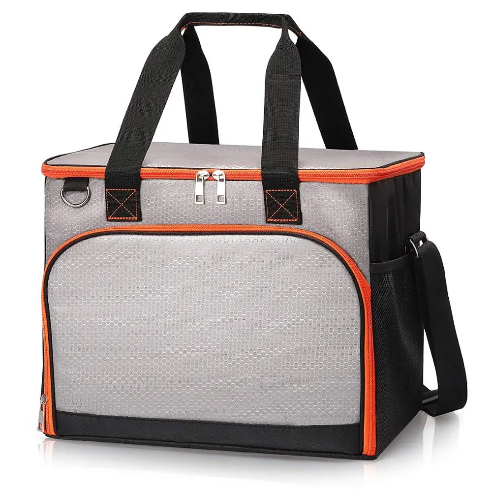 

Custom Printed Portable Large Insulated Tote Bag Thermal Lunch Cooler Bag, Gray,customized color is available