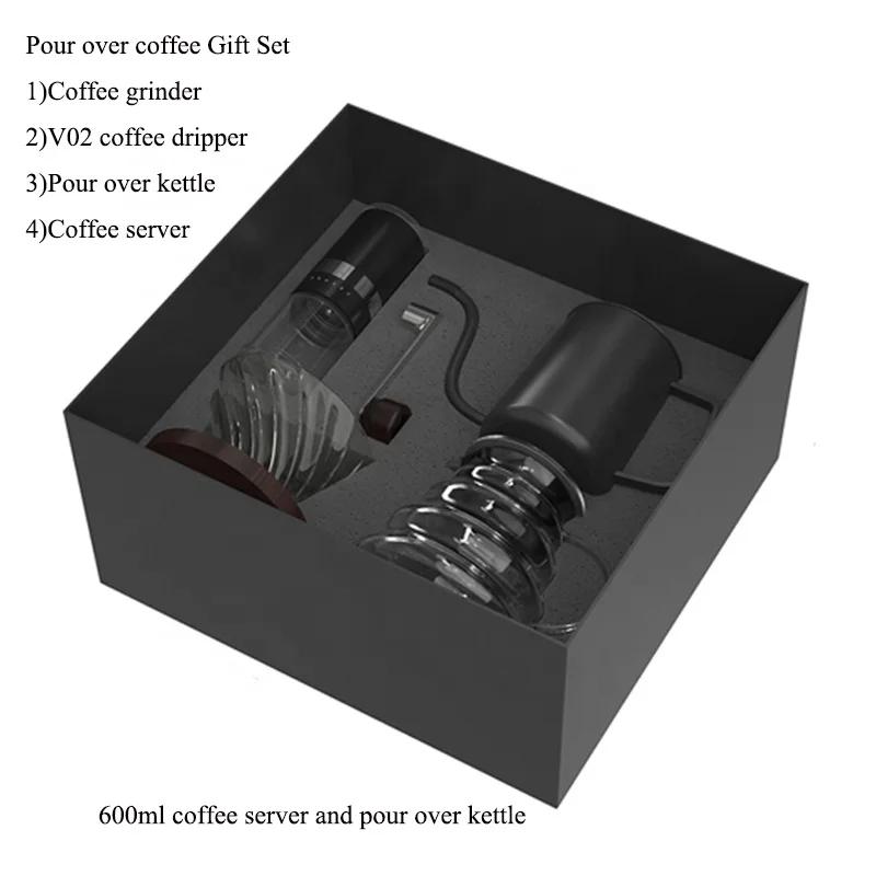 

Pour over Coffee Gift Set Ceramic Burr Coffee Grinder V02 Dripper Filter Kettle Barista Tools Espresso coffee