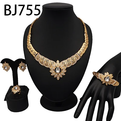 

2020 new gold lady jewelry sets women necklace sets party jewelry sets bracelet gift wedding BJ755, As picture