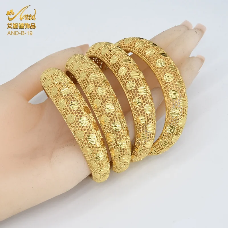 

2021 Gold Pleated 18K 14K Indien Bangle Jewelry Cuff Pop Stackable Snap Sliding Adjustable Pretty Bracelet Set