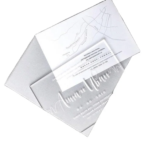 
Custom Color Elegant Acrylic Stationery Wedding Acrylic Invitation 