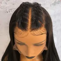 

Super Natural False of the scalp Glueless Wig Straight Bleached Knots Brazilian Remy Human Hair transparent lace front wig