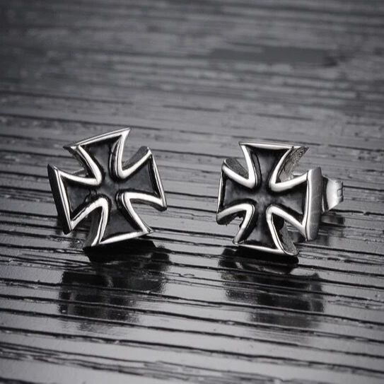 

Religious Fashion Jewelry Black Jesus Cross Stud Earrings