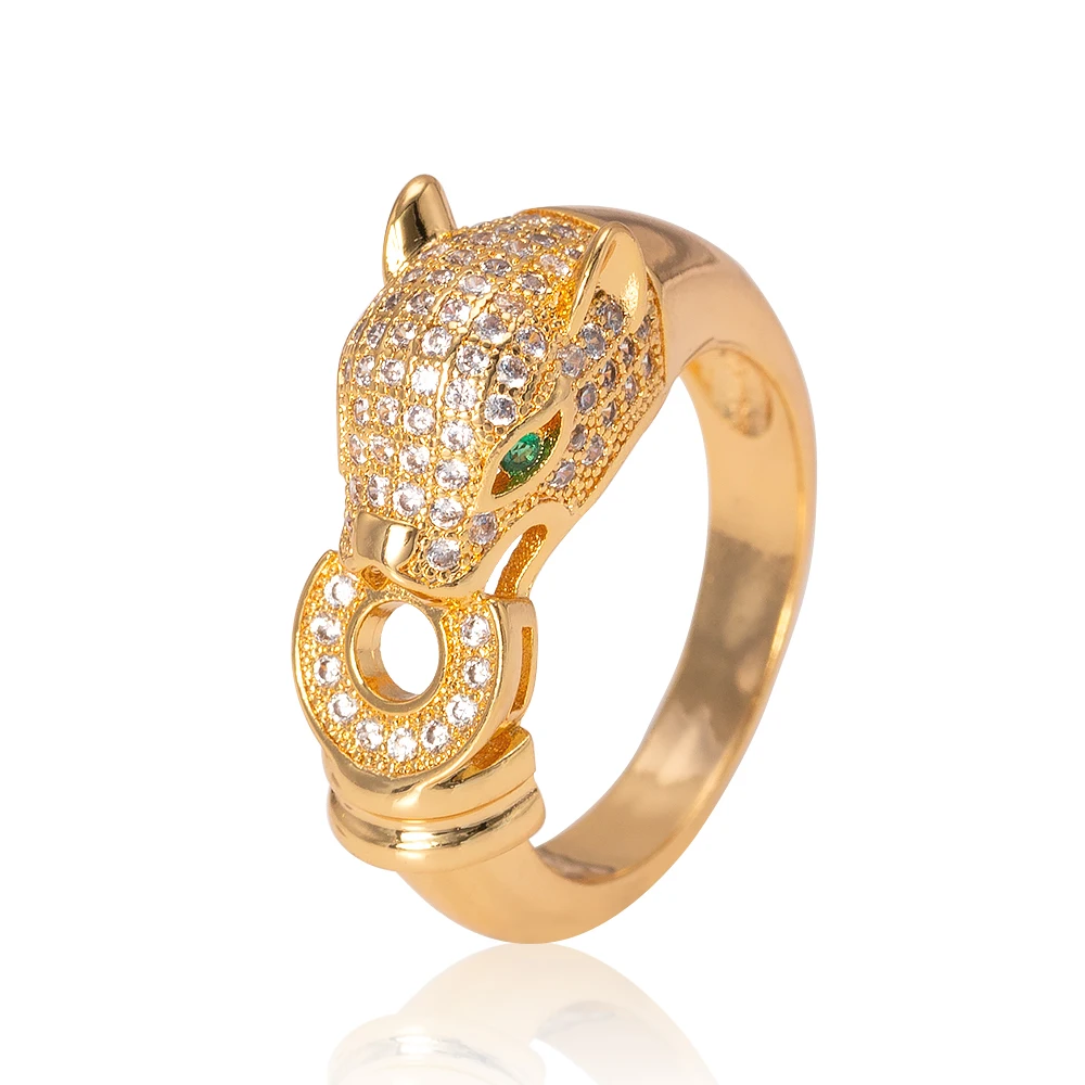 

Popular 18k gold plated animal rings moissanite zircon rings