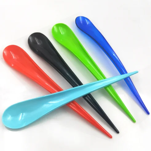 

Water Drop Ice Cream Milkshake Dessert Spoon PS Spoons Serving Spoon Long Tail Plastic Hot Selling Disposable Mixed Color 2M