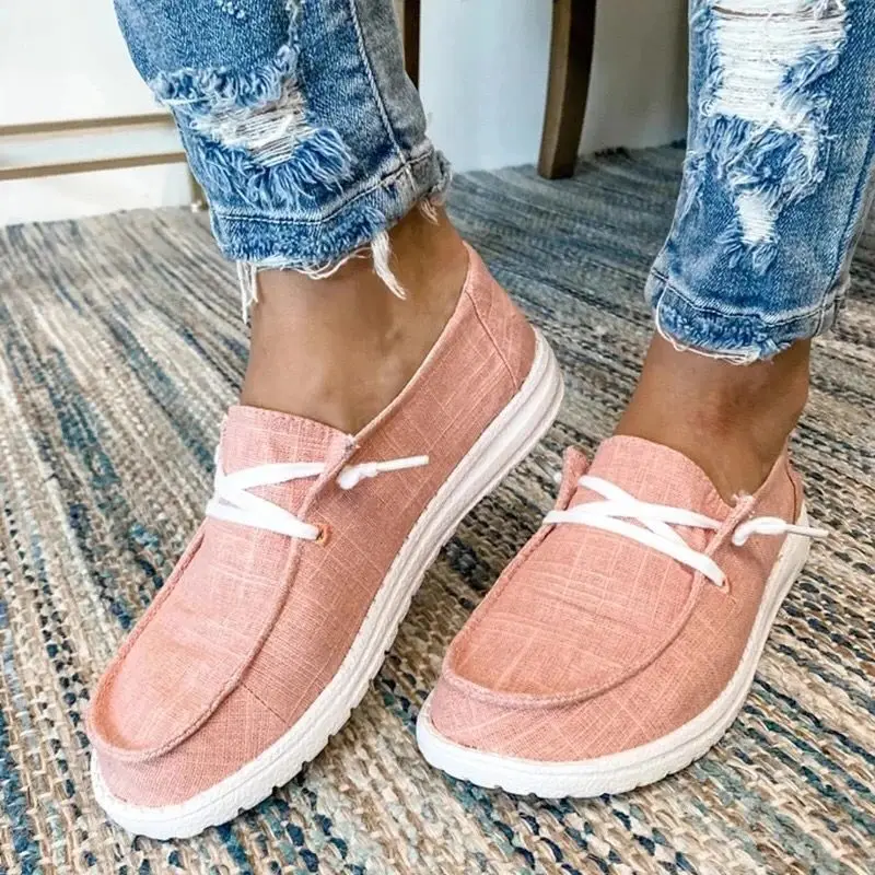 

New Arrival Women Shoes Lace Up Round Toe Flat Sneakers, Photo show