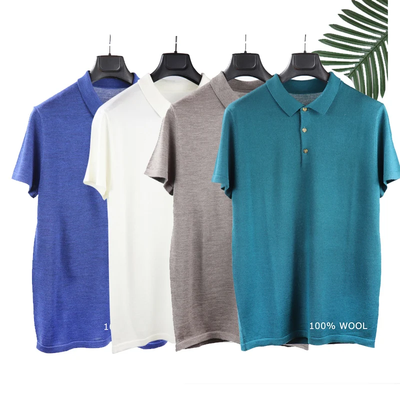 

short sleeve golf t-shirts designer plain knit ribbed cuff polo t shirts for men