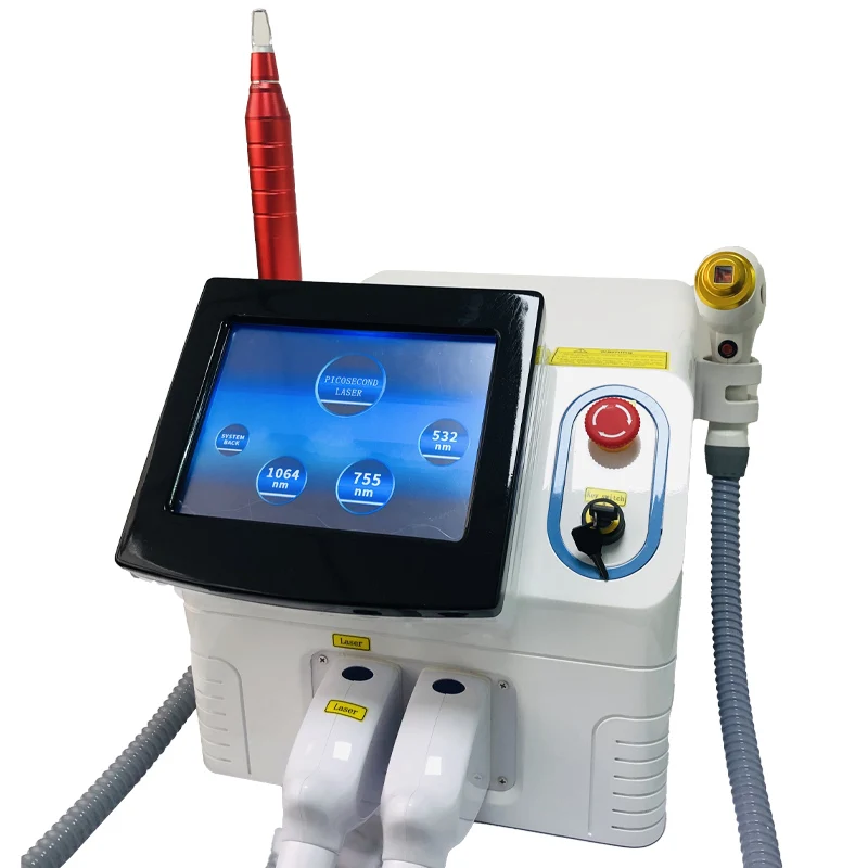 

2 In 1 808 Diode Laser Hair Removal Machine 532 755 1064 Picolaser Pigment Tattoo Removal Nd Yag Picosecond Laser Machine