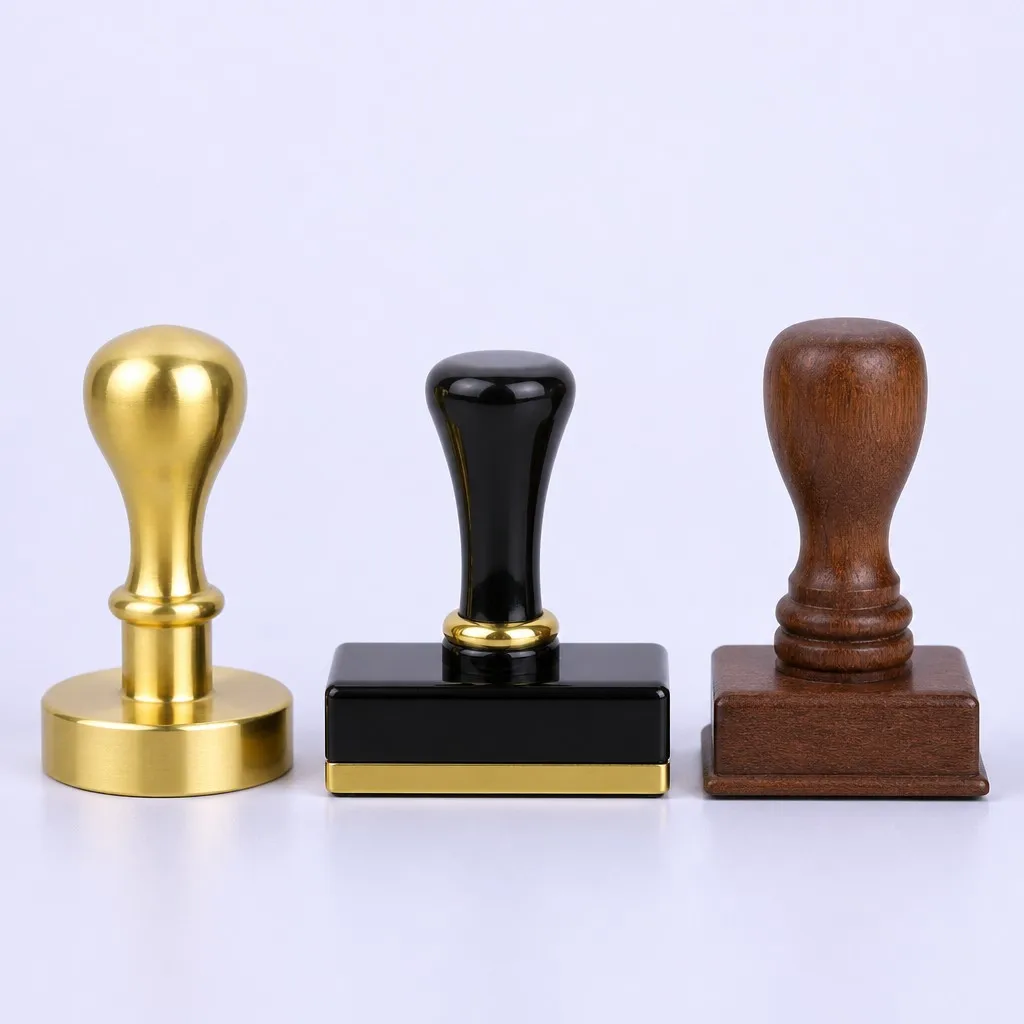 Three stamp styles arranged in a row
