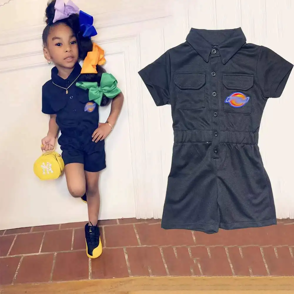 

2022 RTS Kid Clothing Back To School Polyester Kid Jumpsuit Rompers Brand Gym Outfit Onesie For Babies Kids Toddler, Red, purple , black , pink