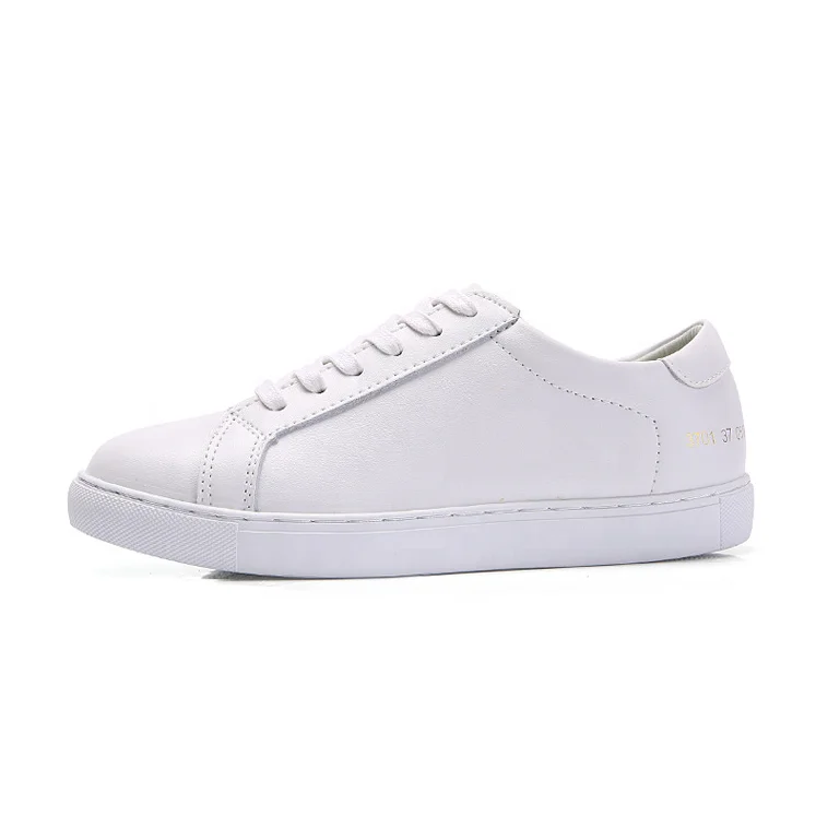 

Classic Fashion Trend Genuine Leather Upper Women Customizable White Sneakers