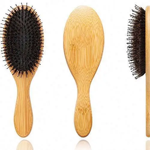 

Compact Travel Portable Hairbrush Large Oval Air Cushion Hairbrushes Custom Logo Detangling Wooden Hair Brush