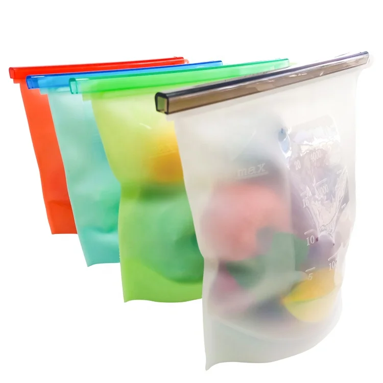 

Free Sample 135.3 Oz 4000ML Reusable Versatile Preservation Refrigerate Silicone Sandwich Bag , Silicone Food Storage Bag