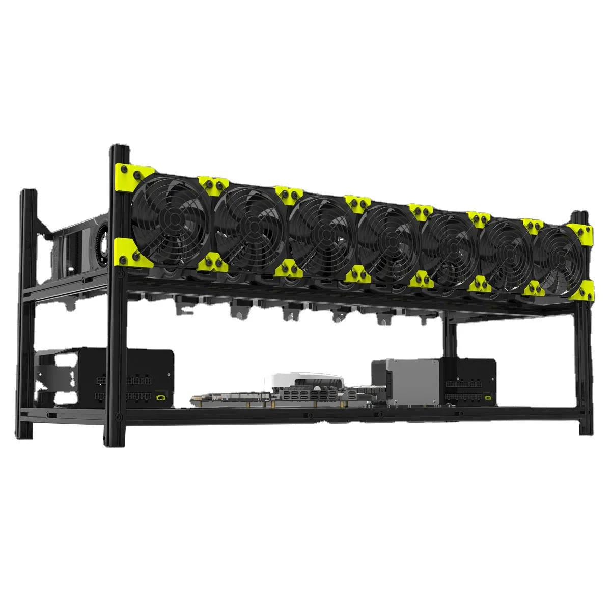 

8 GPU Aluminum Stackable Open Air Mining Computer Frame Rig Ethereum Veddha