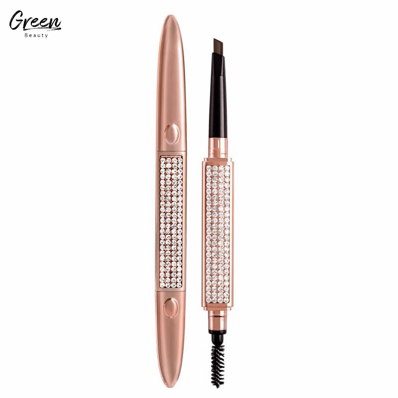 

Makeup Beauty Tool Diamond Tube Long Lasting Fine Sketch Smooth Eyebrow Pencil Waterproof Eyebrow Highlighter Pencil With Brush, Black,clear,brown,pink,purple,blue,green,rose red,orange