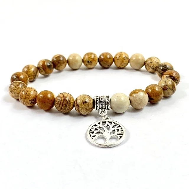 

Yellow Jasper stone beads in cellophane bag with A variety of alloy center bead or charm Gemstone bracelet