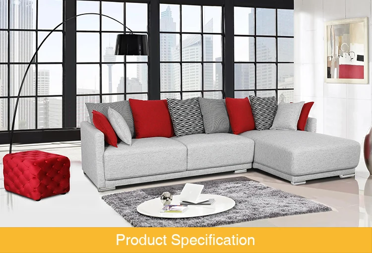 Living room modern design hot sale L shape couch sofa