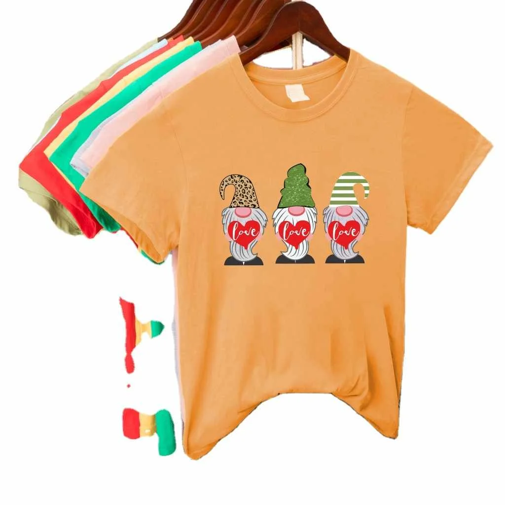 

Short sleeve clover T-shirt short sleeve dwarf pattern printed T-shirt