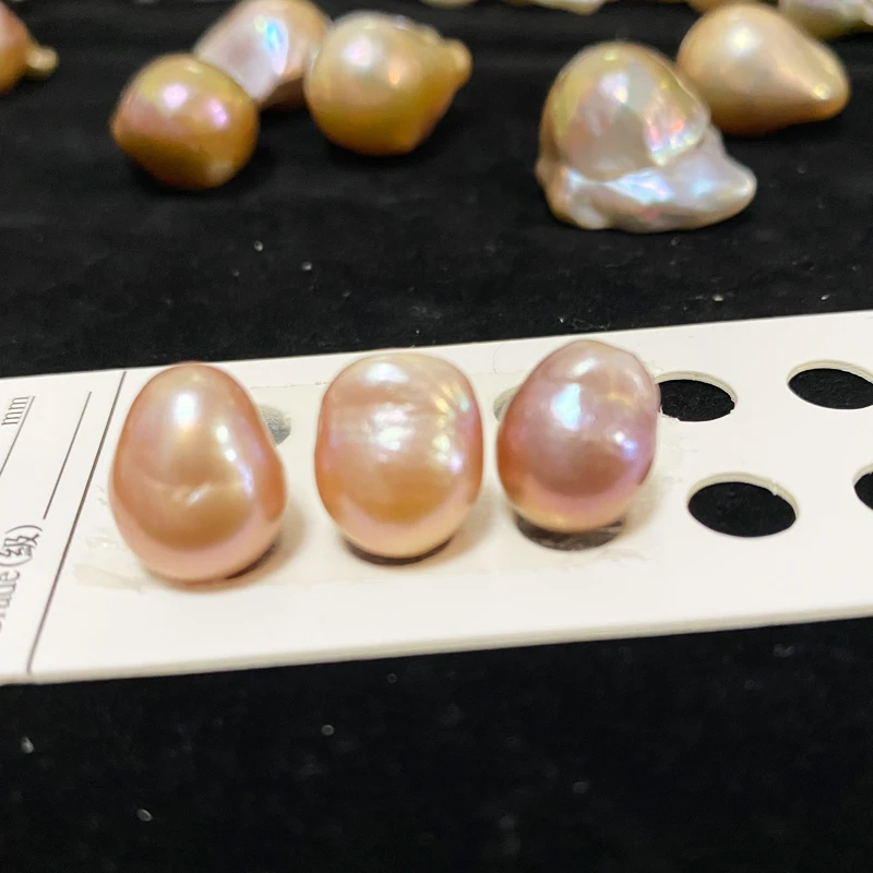 

zhuji 3A irregular baroque freshwater pearl 15mm-16mm white/pink/purple popular style loose pearl for Earrings, Colors