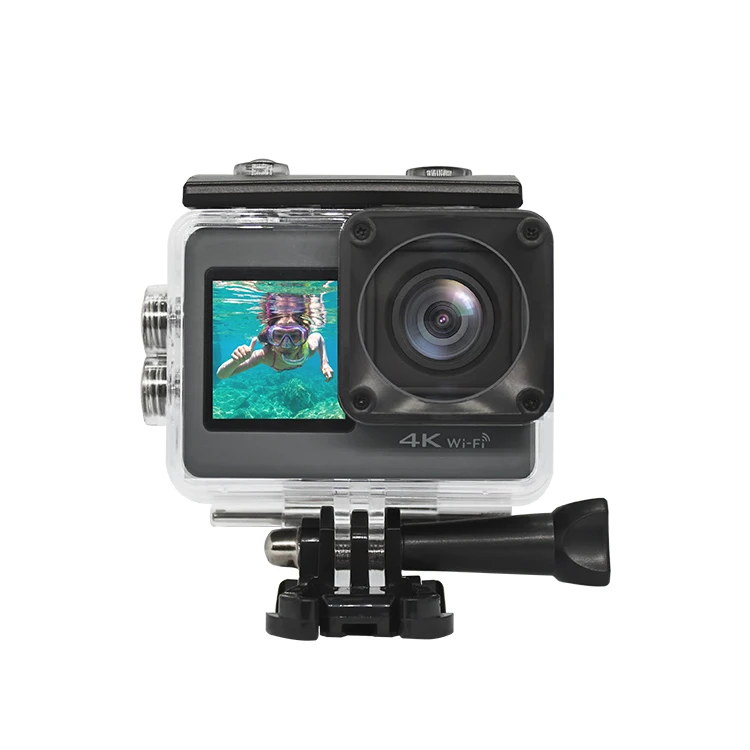 

Top Selling Full Hd 30fps Real Time Display Diving Selfie Dual Screen 60Fps Action Camera 4K Wifi