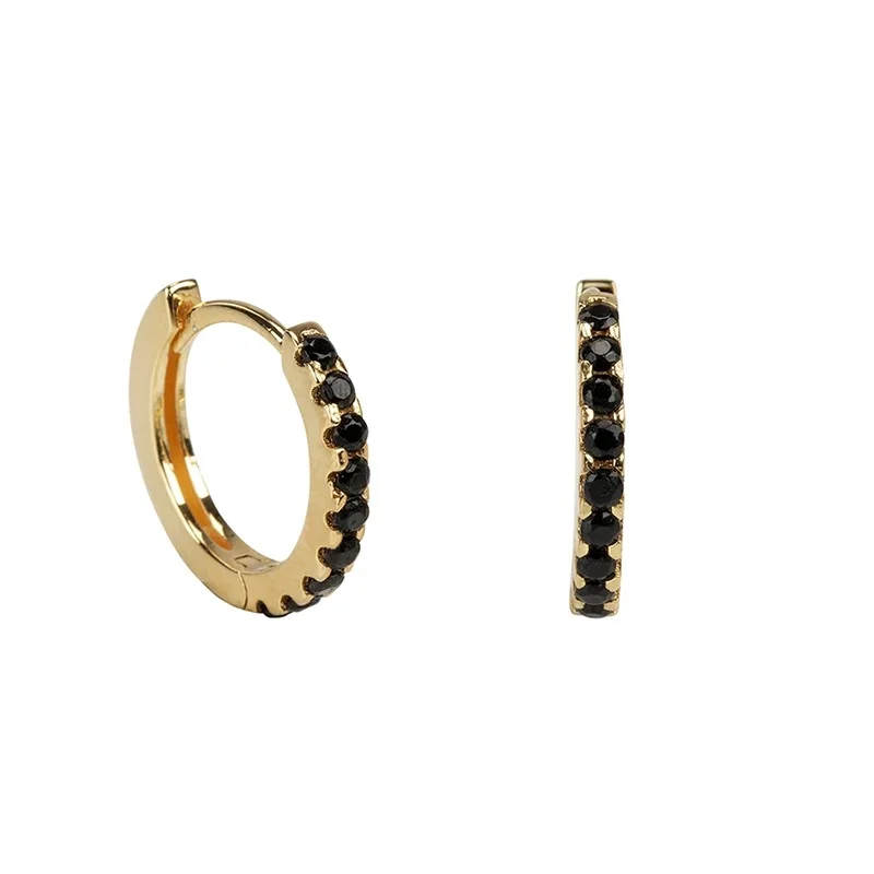 

S925 sterling silver round micro-inlaid zircon personalized trend earrings jewelry