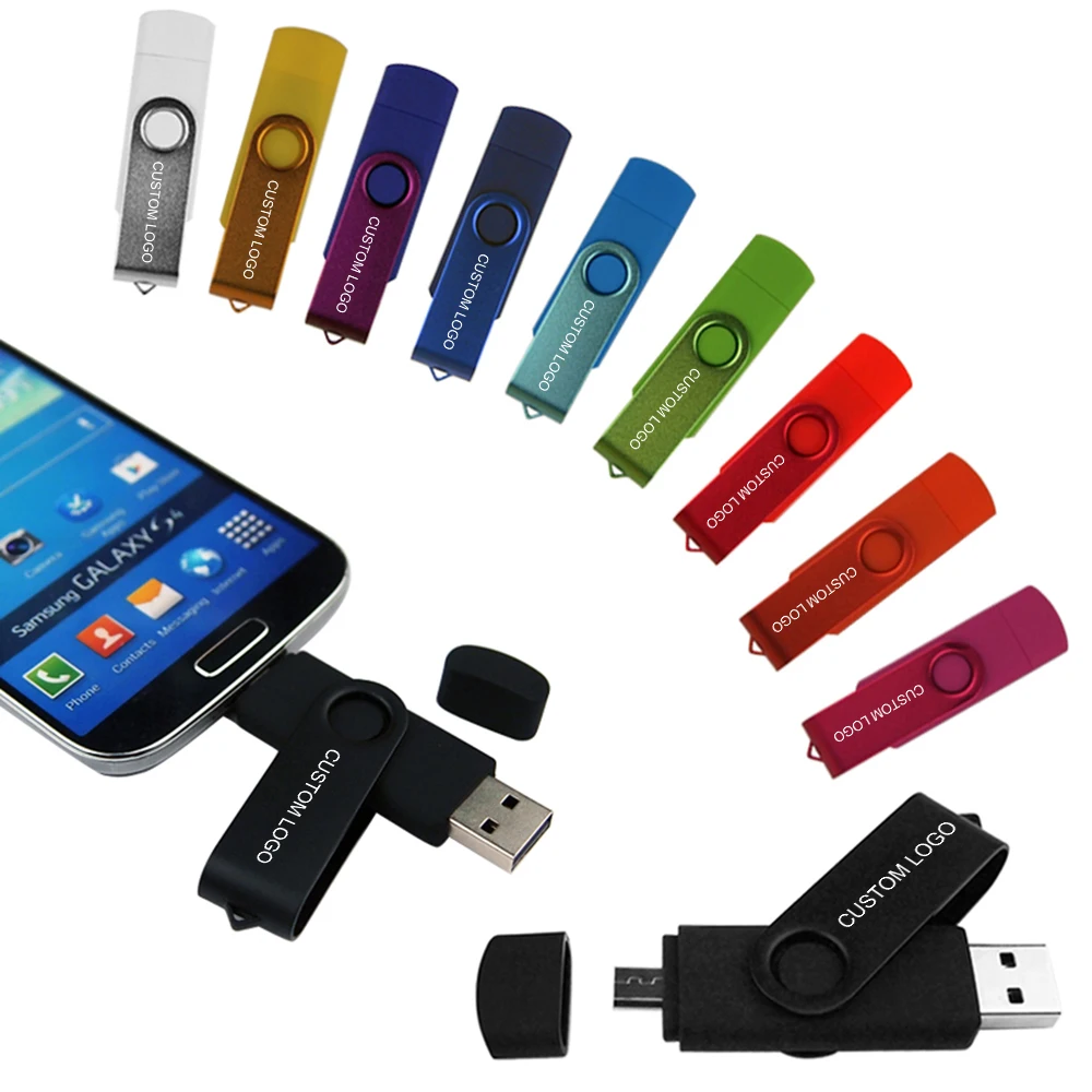 

Custom logo OTG usb flash drive 1GB 2GB 4G 8G 16G 128M 512M 2 in 1 for phone tablet pendrive USB2.0/3.0 flash disk