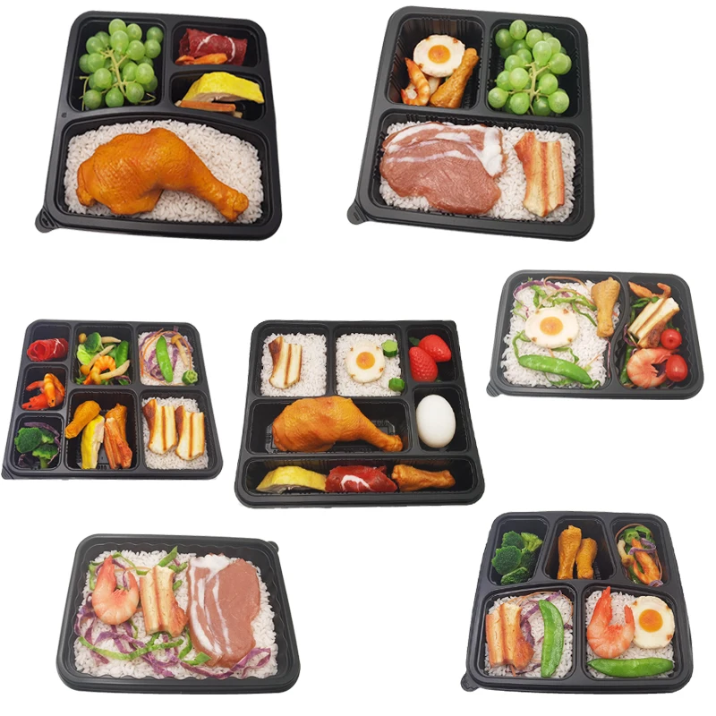 
Disposable microwave PP fast food container box plastic lunch bento tray with lid  (60508456433)