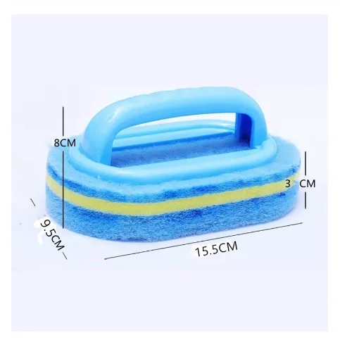 

Useful Bathtub Brush with Plastic Handle Kitchen Cleaning Sponge Bathroom Toilet Glass Wall Bath Supply, Picture