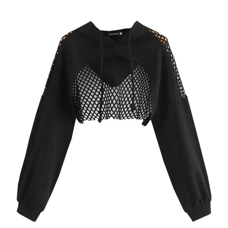 

2020 new arrival women sexy long sleeve hoodie short crop top ladies top blouse
