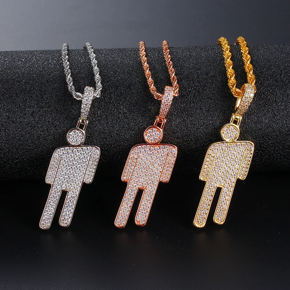 

2022 Jewelry Hipster Hip Hip Micro Pave Billie Eilish Merch Necklace