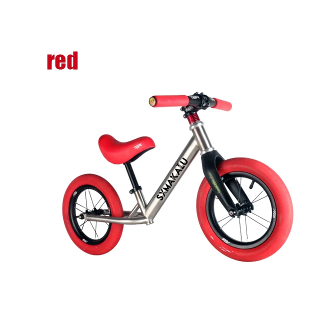 

New Style 2965g titanium balance bike children Carbon fiber balance bike front fork, Titanium primary color, rainbow