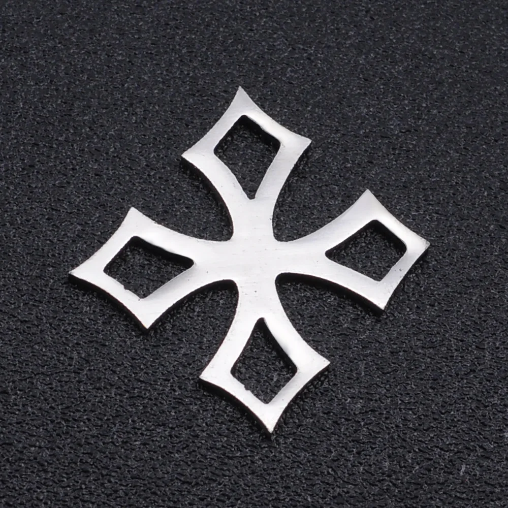 

5Pcs/Bag Simple Style Square Cross Pendant Stainless Steel Geometry Jewelry Pendant