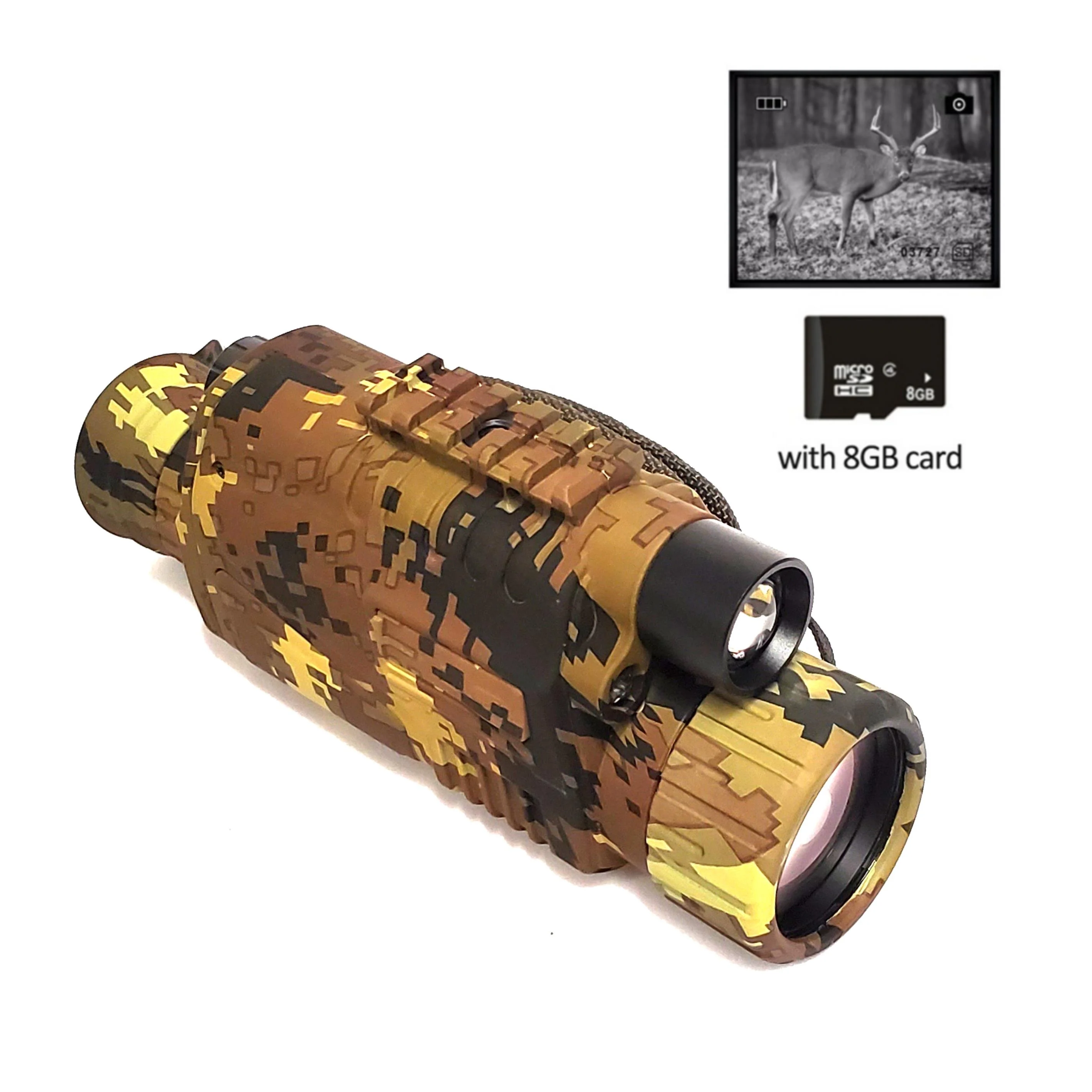 

Night Vision Monocular 5x40mm Digital zoom 8x Infrared Hunting Scope with Memory Card Day Night IR Image Record, Camouflage