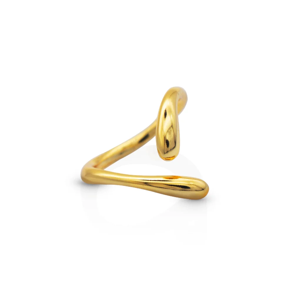 

Chris April trending silver 925 gold plated irregular shape women fashion rings jewelry