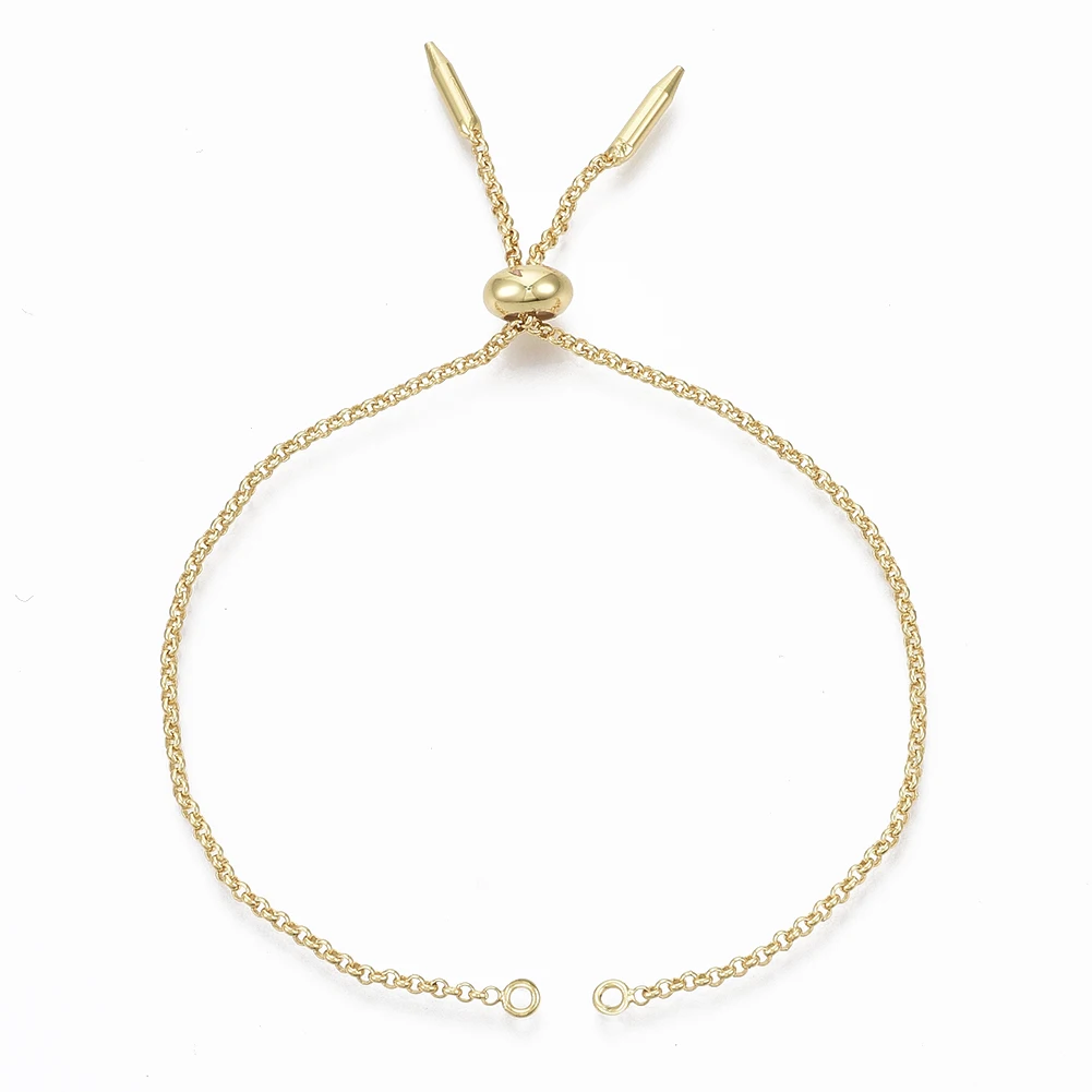 

PandaHall Real 18K Gold Plated Brass Slider Bracelets Making Bolo Bracelets