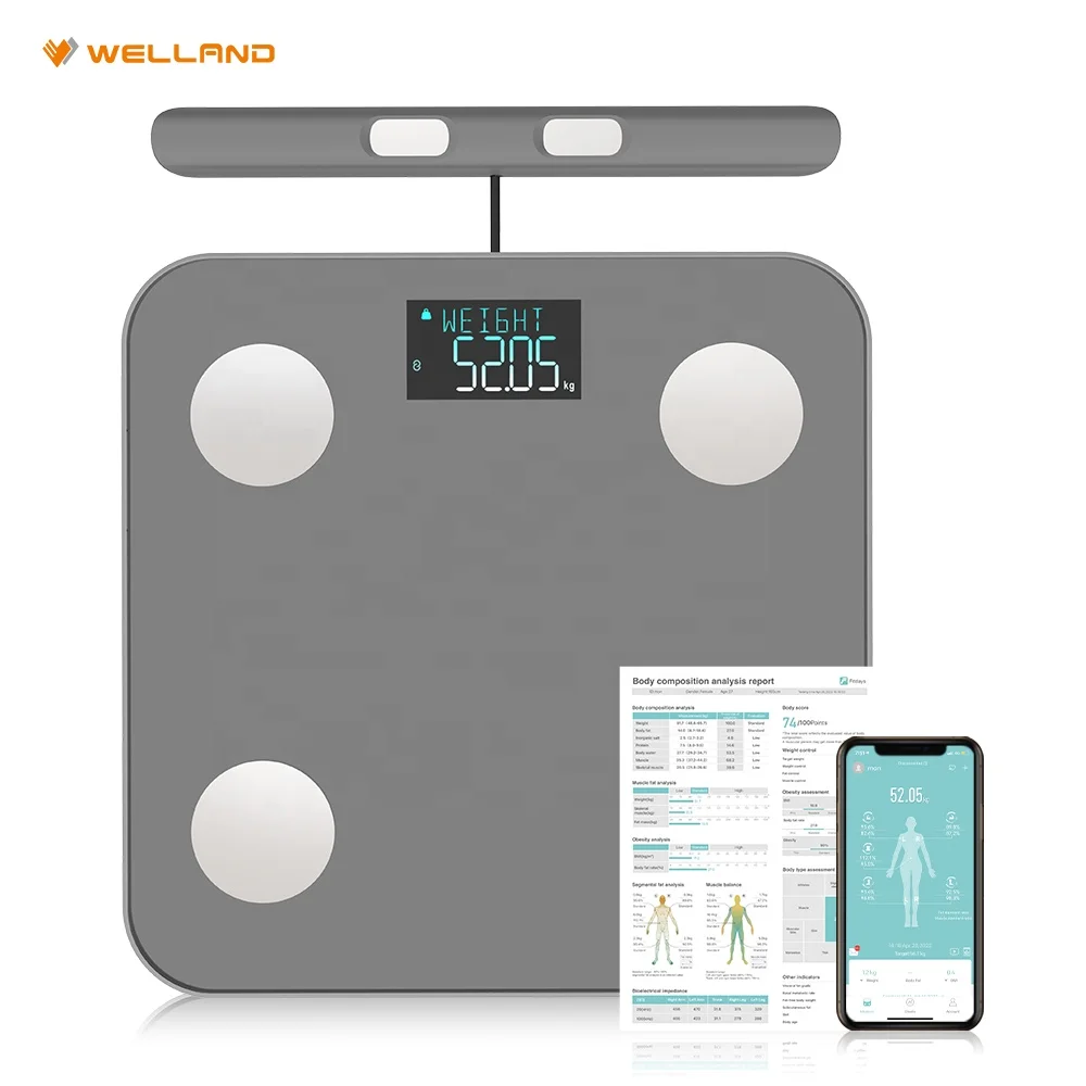 

Welland New Body Impedance Measurement Ito Platform 8 Electrode Smart Fat Scale And Analyzer With App