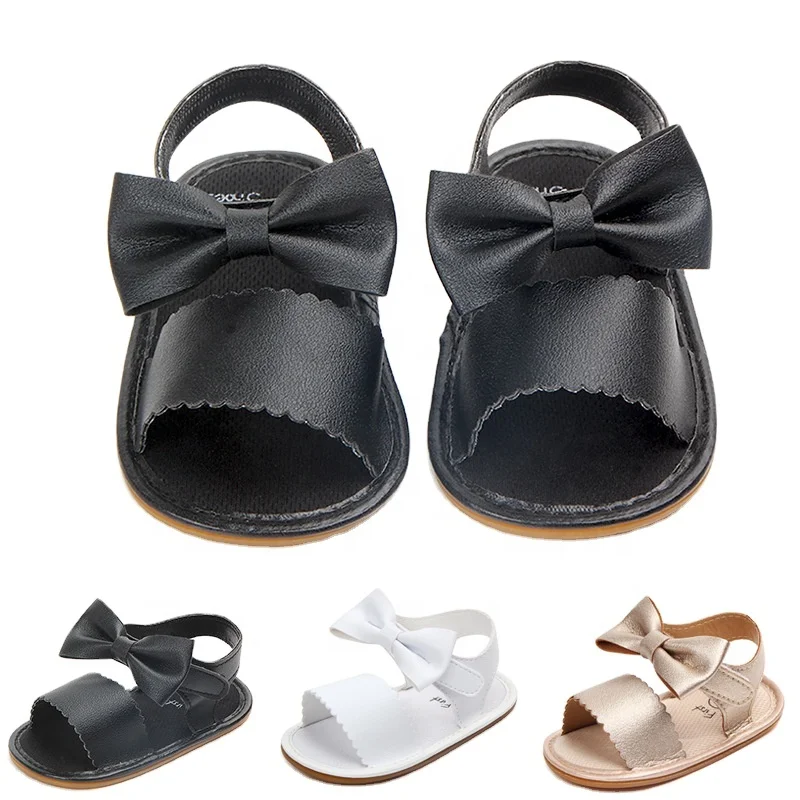 

New Fashion Cotton And Pu Anit-Slip Sole Princess Dress Infant Baby Sandals For Girls, Blue/black/pink