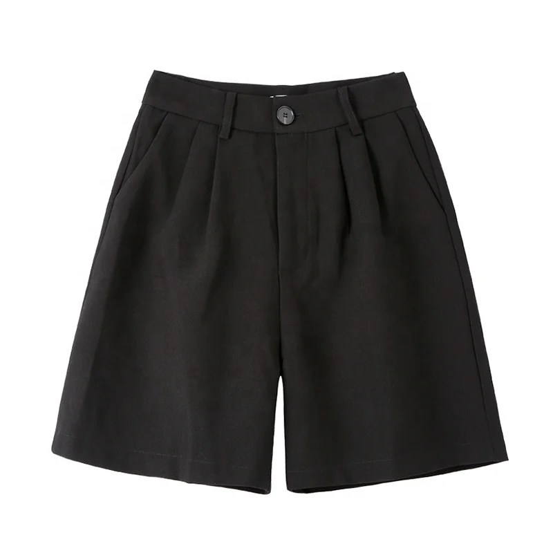 

Tongrui New Design Quality Black Plain Side Pocket High Waist Shorts for women