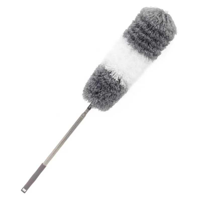 

2.8M Long Retractable Microfiber Telescoping Duster Feather Duster Bendable Gap Cleaning Brushes, Gray