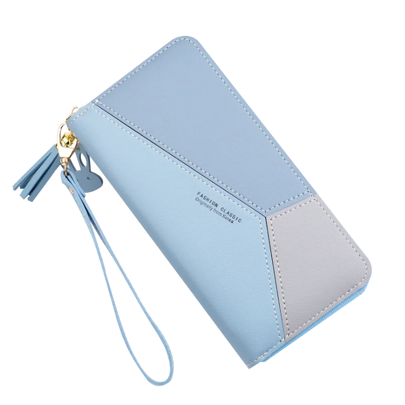 

PU leather wallets for women tassel cartera long clutch zipper around